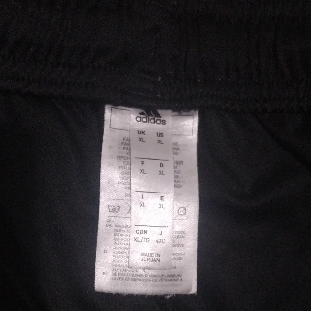 Adidas Men's Black Athletic Shorts with White Stripes - Picture 2 of 7